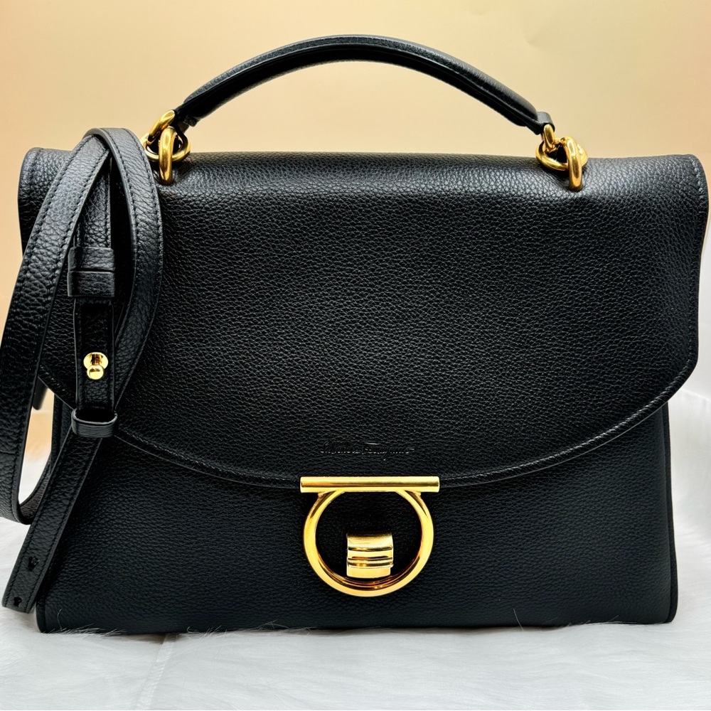 SOLD Salvatore Ferragamo Gancini Top Handle Bag - Picture 2 of 9